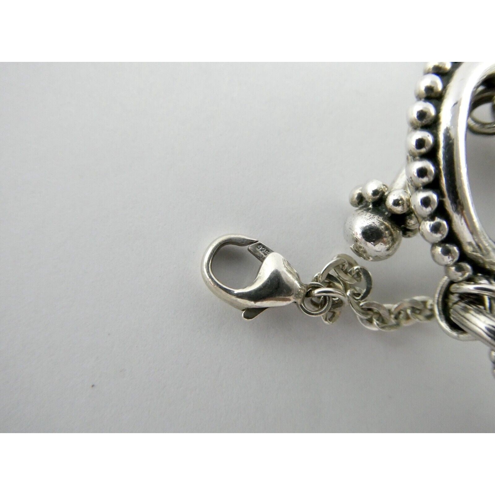 Stephen Dweck Sterling Silver Ornate Faceted Rock Crystal Quartz Bracelet 6.5 In