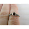 T&C Town And Country Sterling Silver 14k Gold Garnet Stacking Ring Size 6 1.8g
