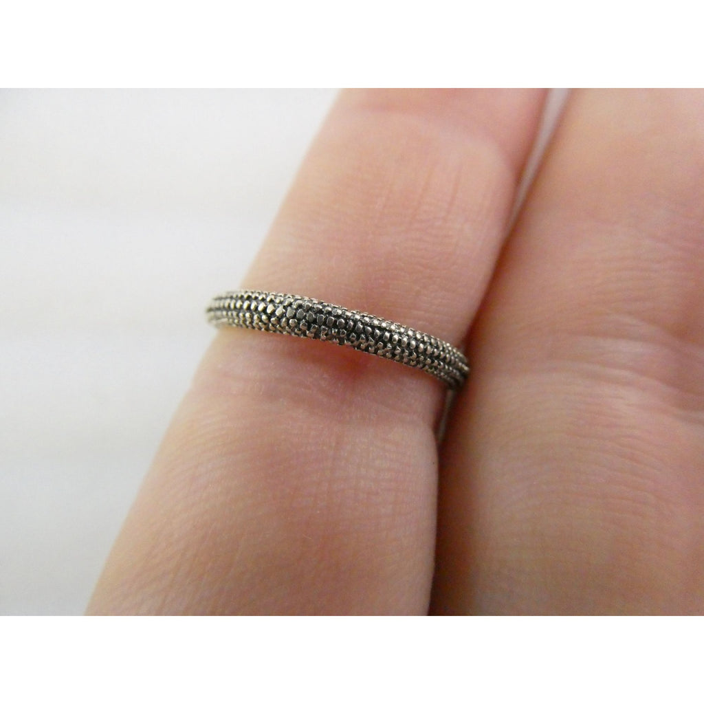 T&C Town And Country Sterling Silver 14k Gold Garnet Stacking Ring Size 6 1.8g