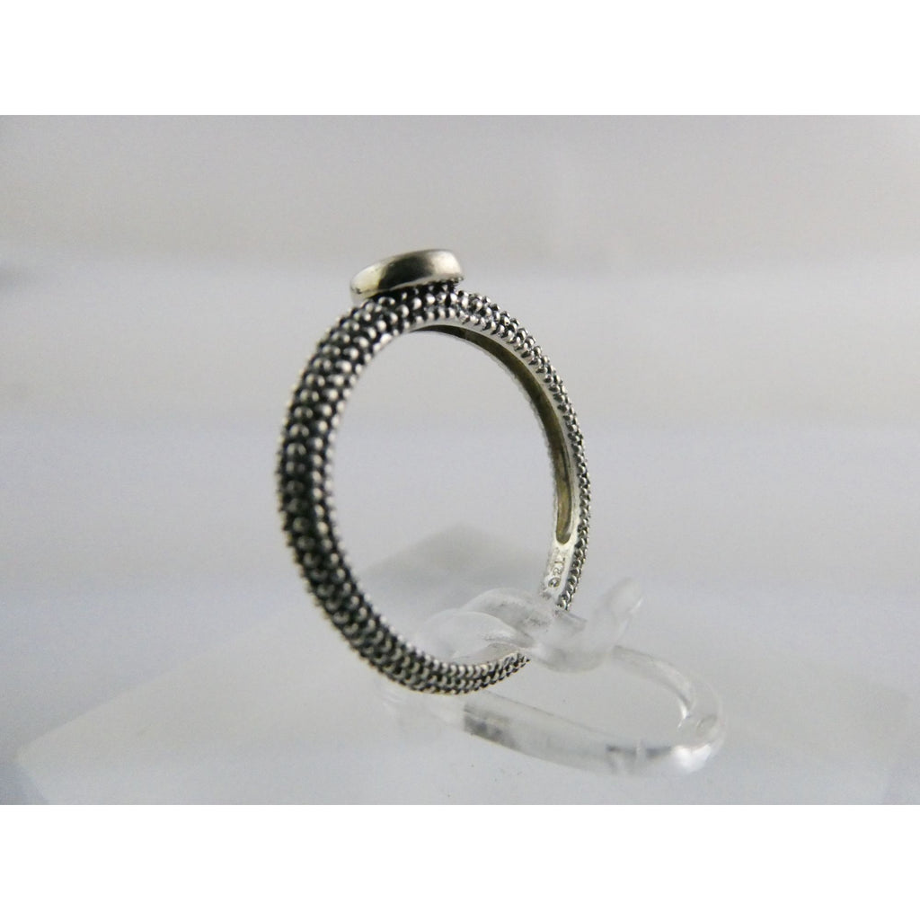T&C Town And Country Sterling Silver 14k Gold Garnet Stacking Ring Size 6 1.8g