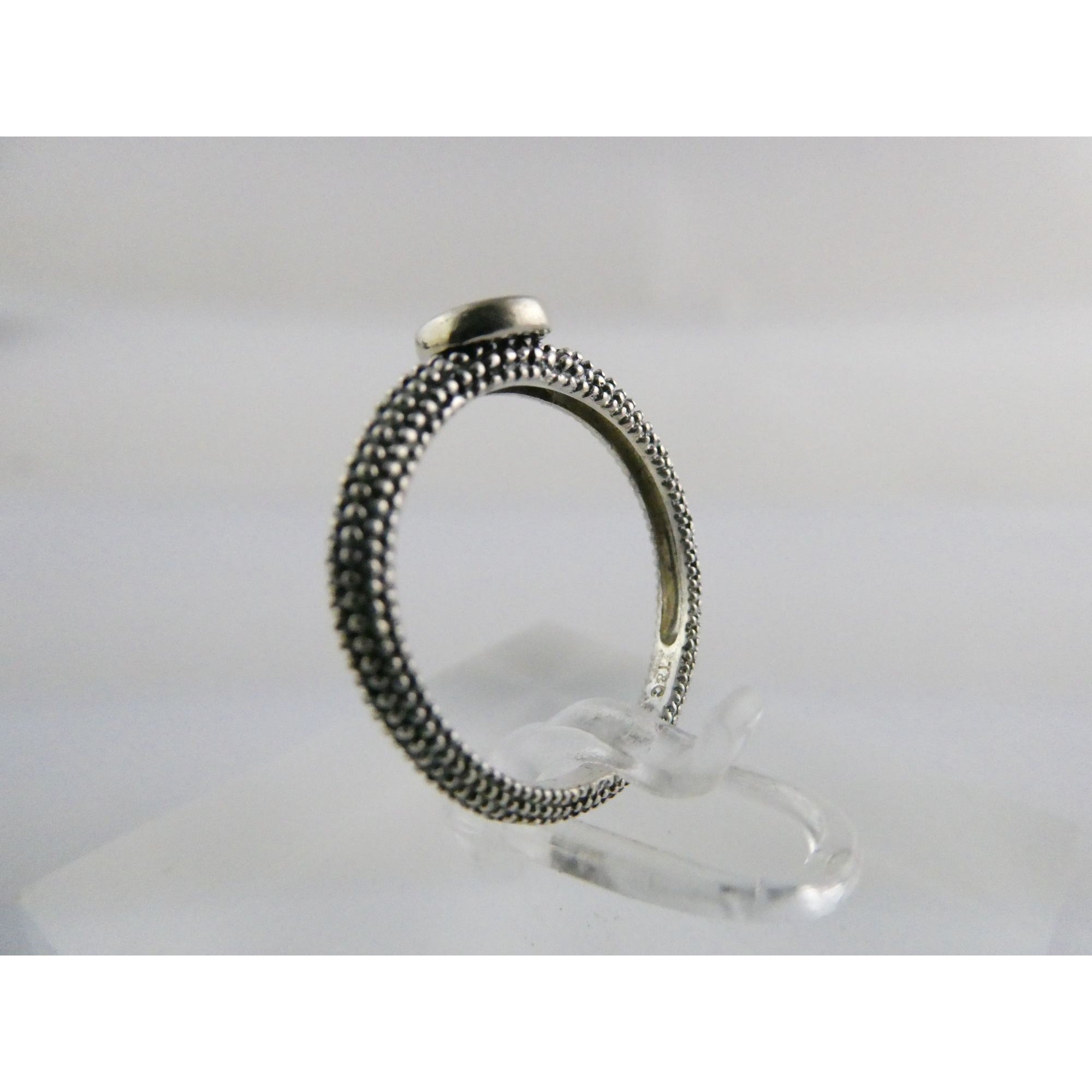 T&C Town And Country Sterling Silver 14k Gold Garnet Stacking Ring Size 6 1.8g