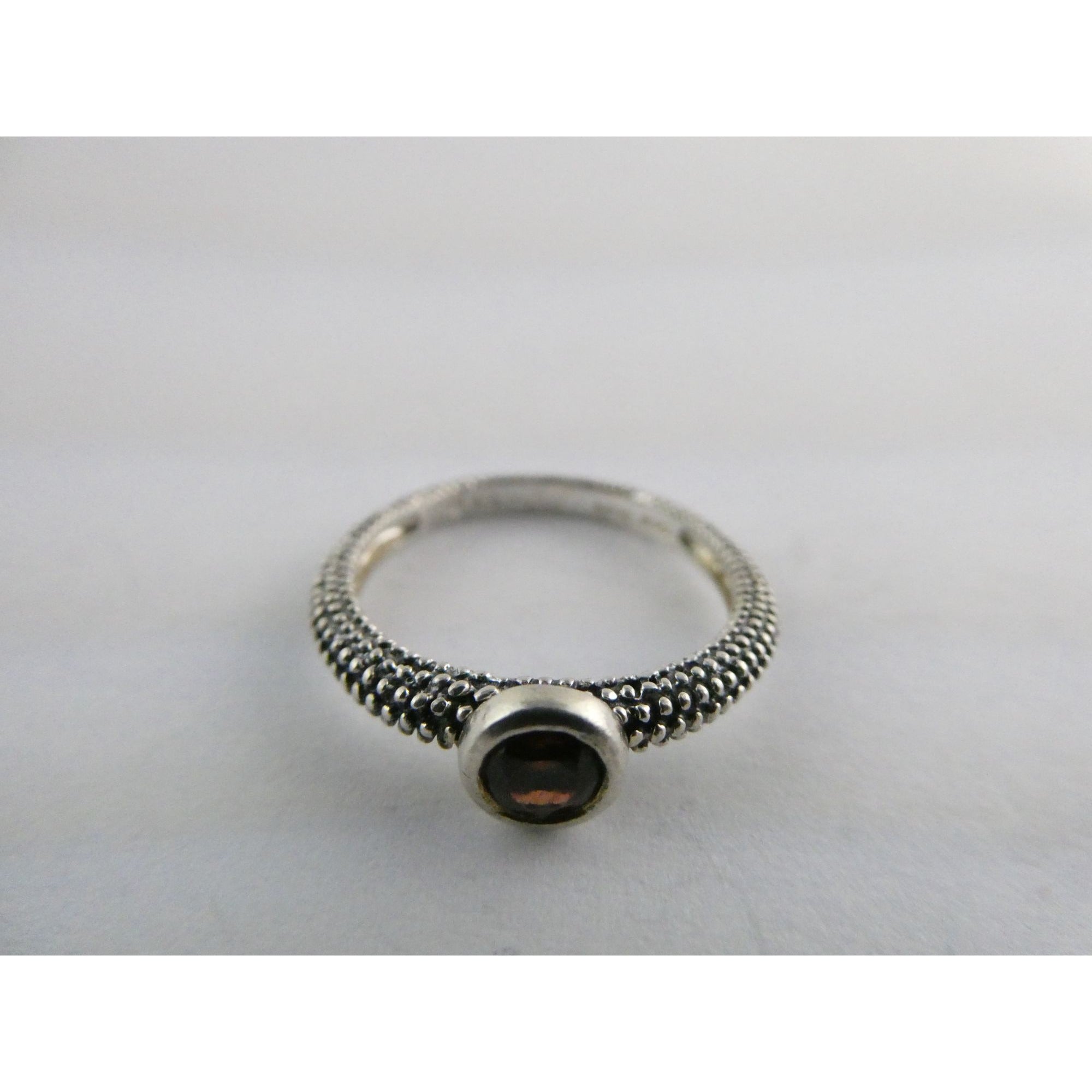 T&C Town And Country Sterling Silver 14k Gold Garnet Stacking Ring Size 6 1.8g