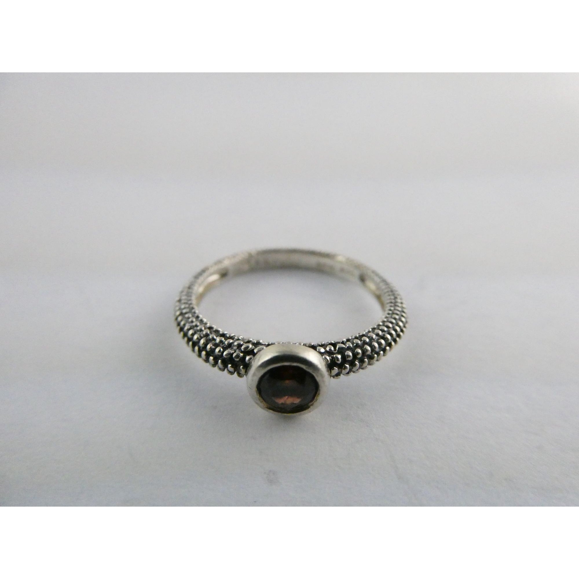 T&C Town And Country Sterling Silver 14k Gold Garnet Stacking Ring Size 6 1.8g
