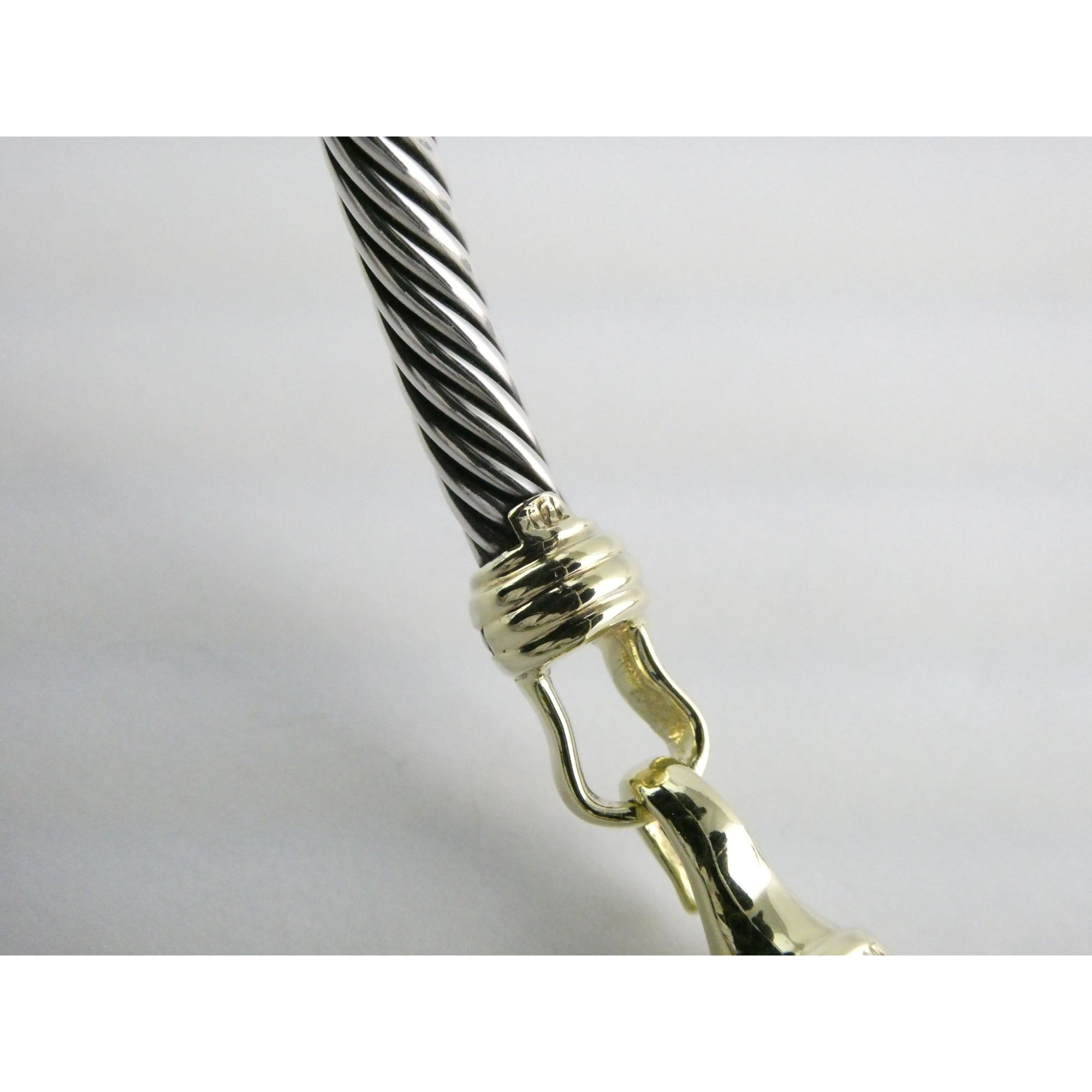 David Yurman Sterling Silver and 14k Gold Hook Clasp Lab Created Ruby Bracelet