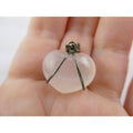 Sterling Silver Wire Wrapped Rose Quartz Heart Pendant 925 6g 25mm Length