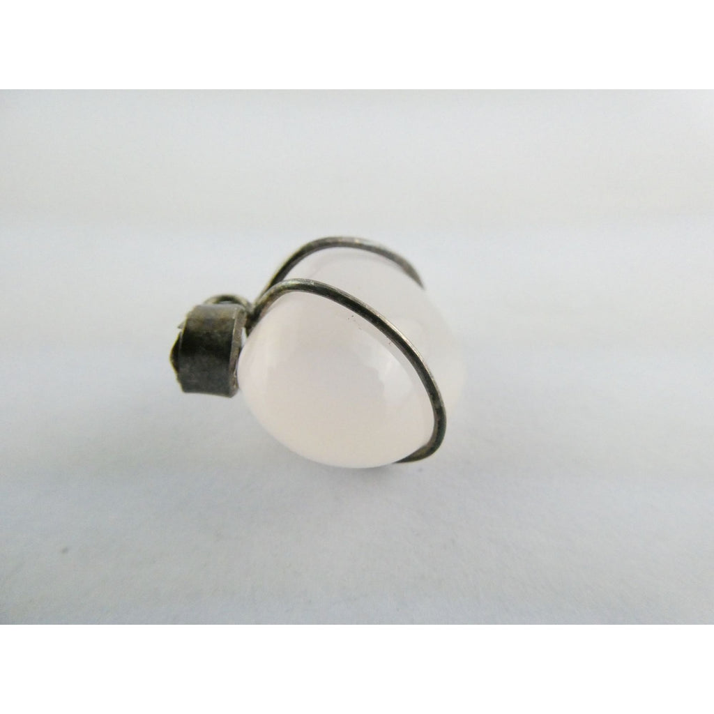 Sterling Silver Wire Wrapped Rose Quartz Heart Pendant 925 6g 25mm Length