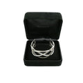 Tiffany and Co Sterling Silver Woven Cuff Bracelet Italy 44.4g 6.75 Inches w Box