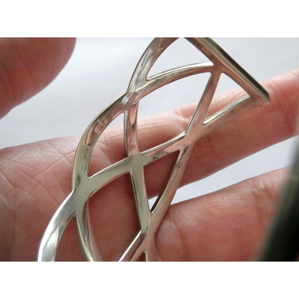 Tiffany and Co Sterling Silver Woven Cuff Bracelet Italy 44.4g 6.75 Inches w Box