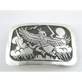 Southwestern Native Signed BJ Sterling Silver Thunder Eagle Dancer Belt Buckle