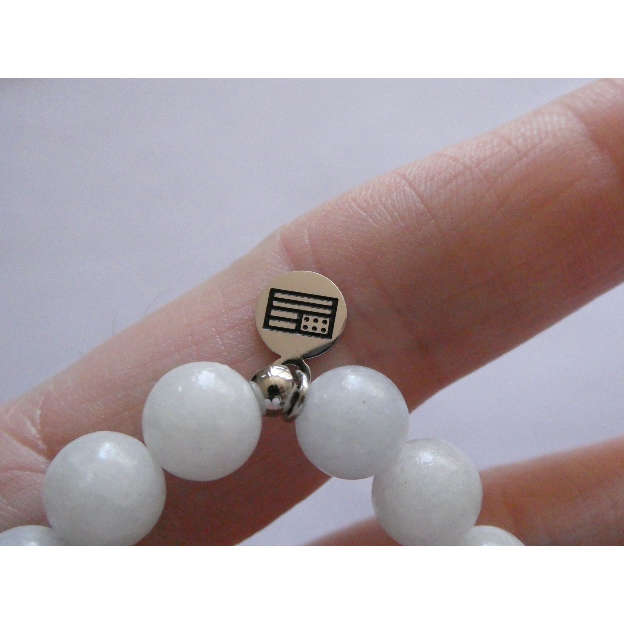 T Jazelle White Moonstone Gemstone Stretch Bracelet Sterling Silver Star Charm