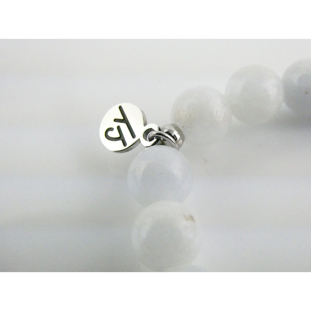 T Jazelle White Moonstone Gemstone Stretch Bracelet Sterling Silver Star Charm