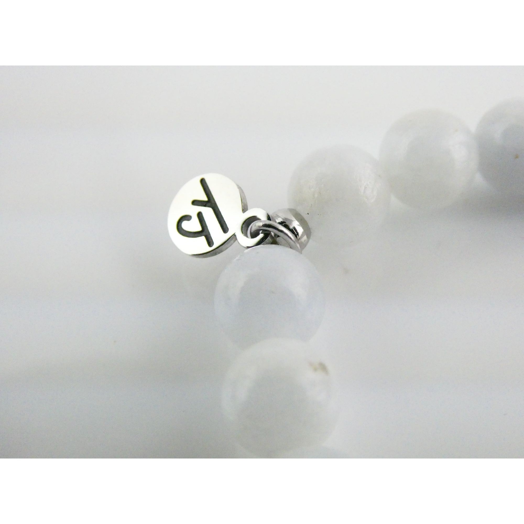 T Jazelle White Moonstone Gemstone Stretch Bracelet Sterling Silver Star Charm