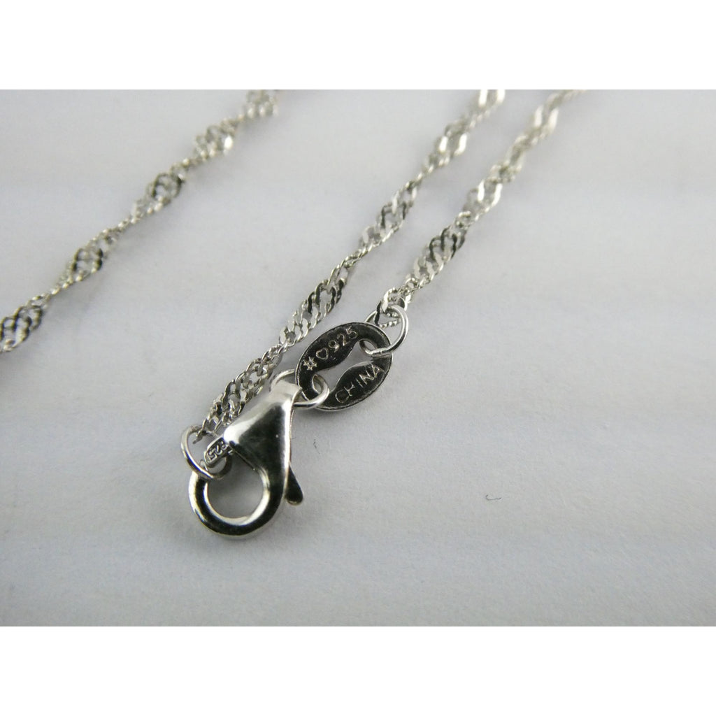 Sterling Silver Black Tourmaline Studded Bar Pendant Necklace 925 4.6g 17.75 In
