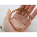 Vintage Art Glass Lined Design Octogonal Bangle Bracelet 8 Inch 13.8g SMALL CHIP