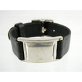 Versani Sterling Silver and Sting Ray Leather Belt Buckle Bracelet 6.75 Inches