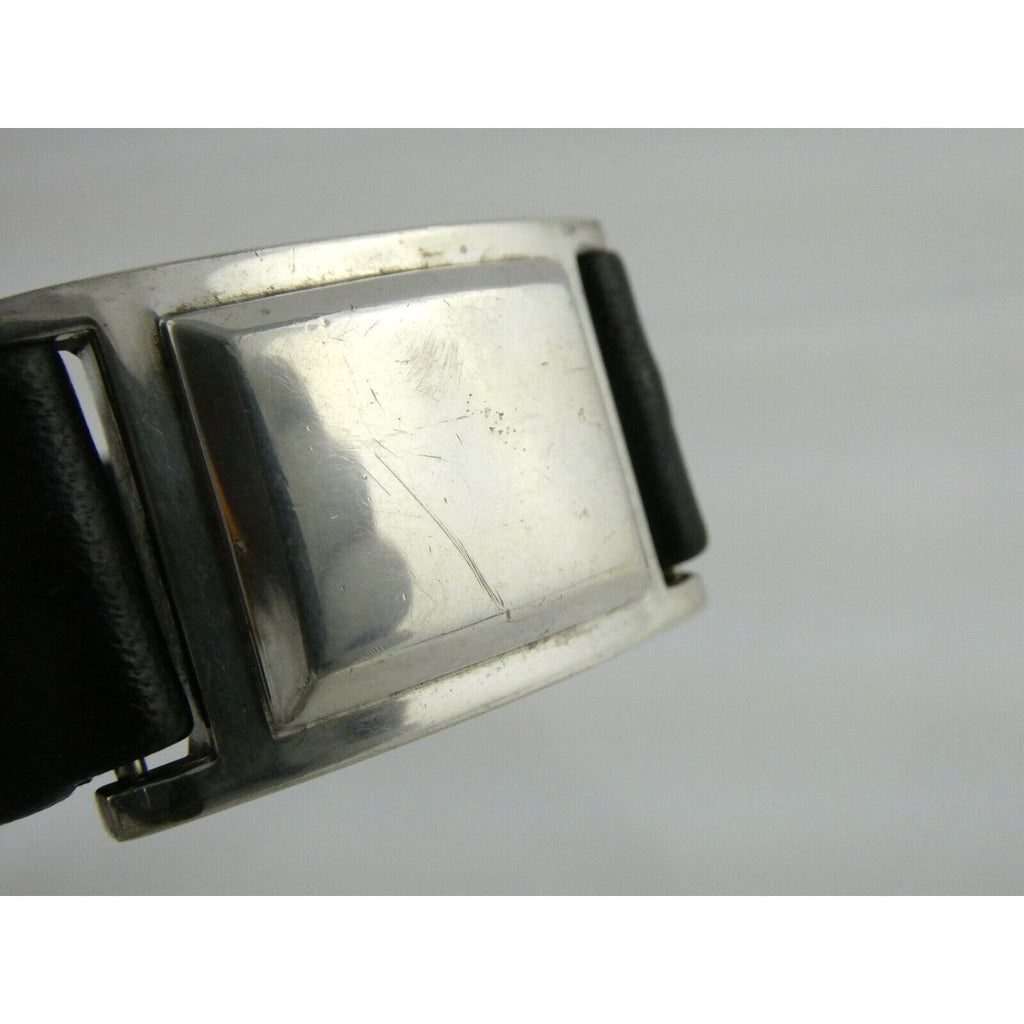 Versani Sterling Silver and Sting Ray Leather Belt Buckle Bracelet 6.75 Inches