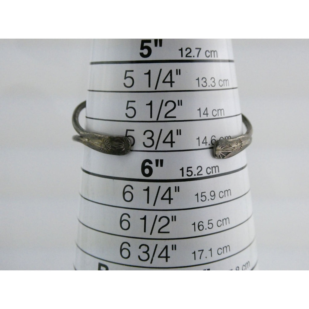 Southwestern Unmarked Sterling Silver Turquoise Leaves Cuff Bracelet 5.75 In 16g