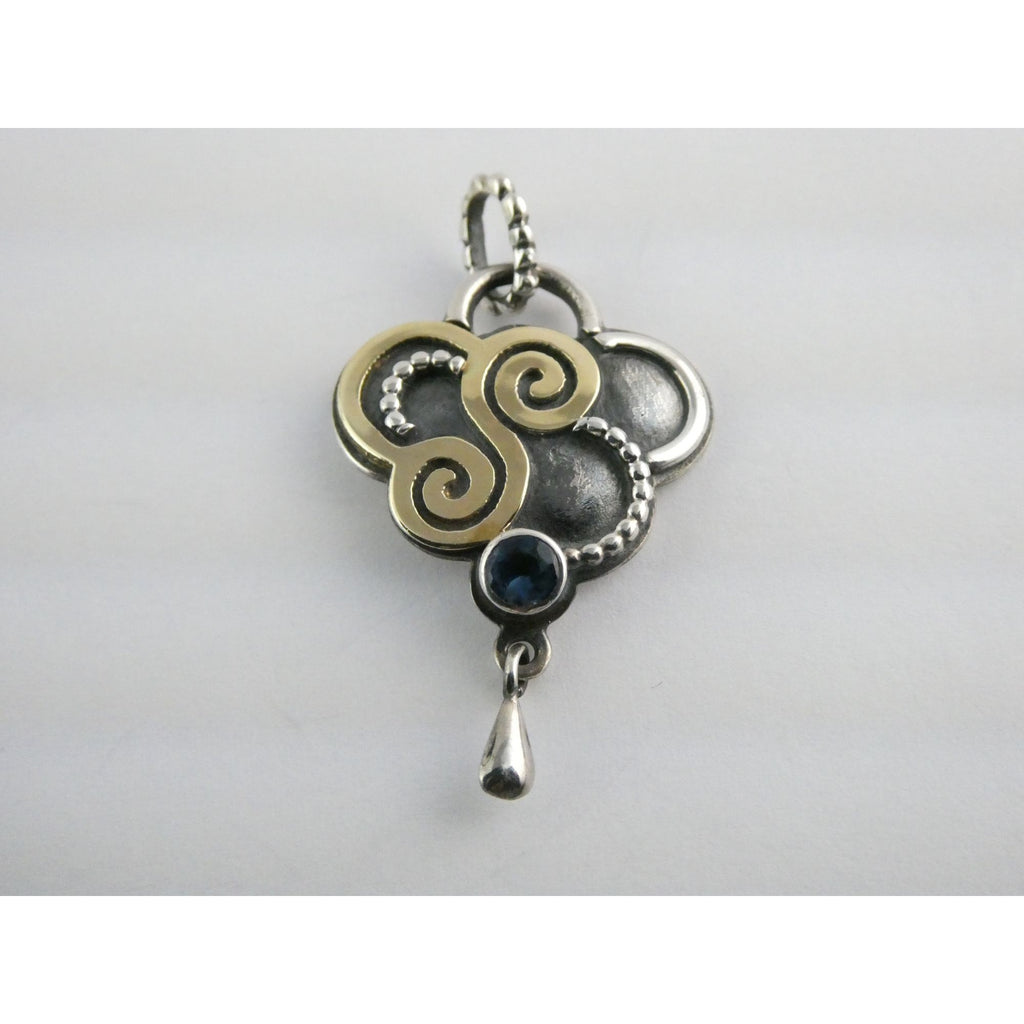 Reflective Jewelry Sterling Silver 18k Gold Cloud Topaz Pendant Paulina Ramerez
