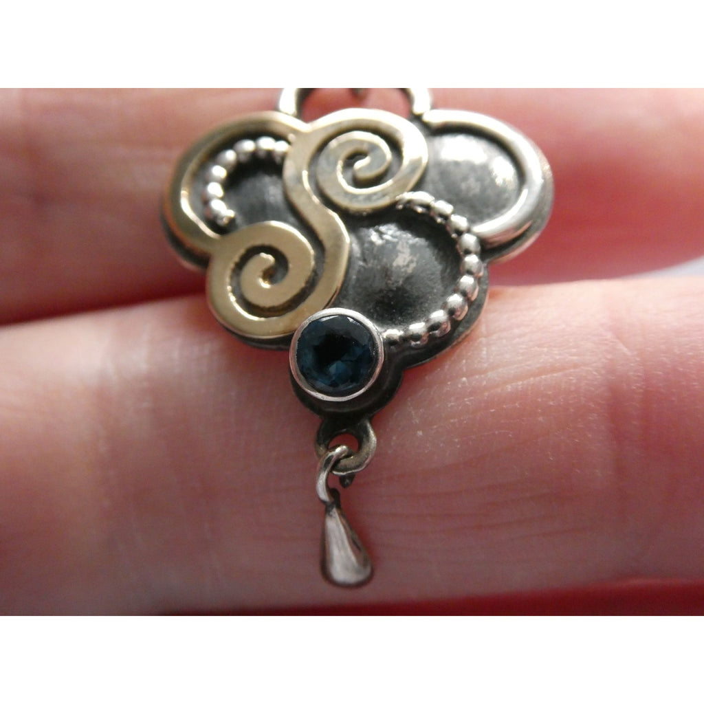 Reflective Jewelry Sterling Silver 18k Gold Cloud Topaz Pendant Paulina Ramerez