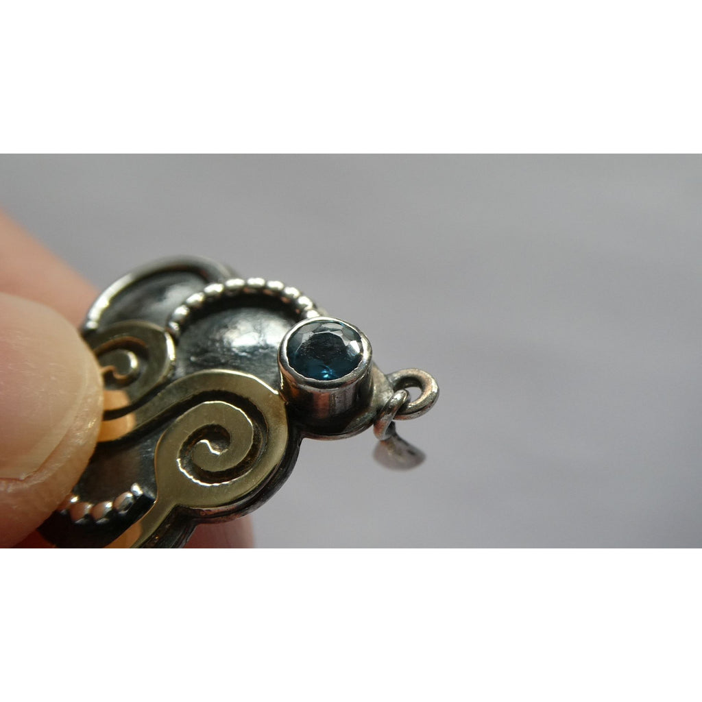 Reflective Jewelry Sterling Silver 18k Gold Cloud Topaz Pendant Paulina Ramerez