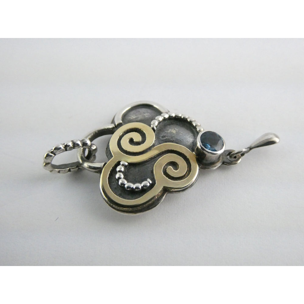 Reflective Jewelry Sterling Silver 18k Gold Cloud Topaz Pendant Paulina Ramerez