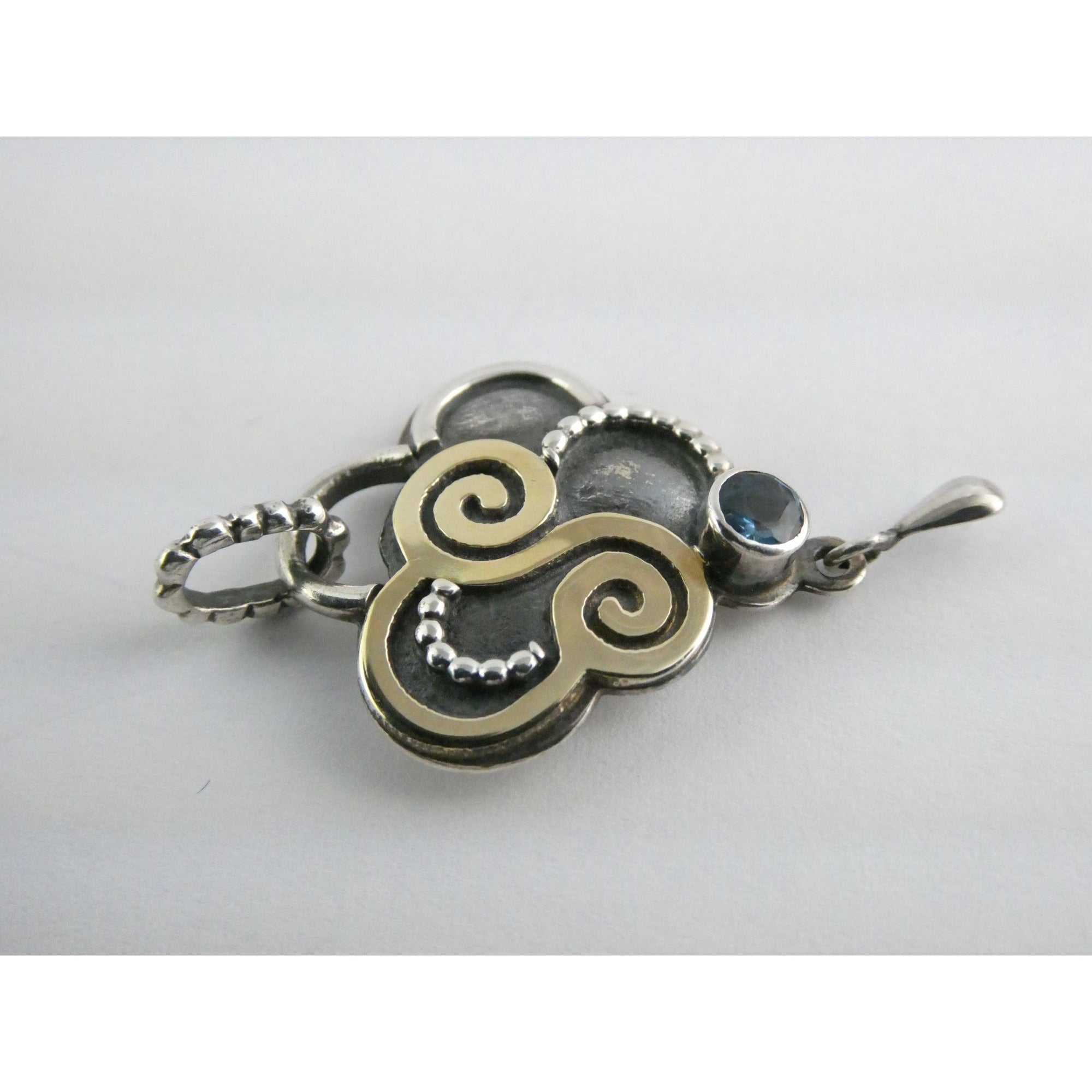 Reflective Jewelry Sterling Silver 18k Gold Cloud Topaz Pendant Paulina Ramerez