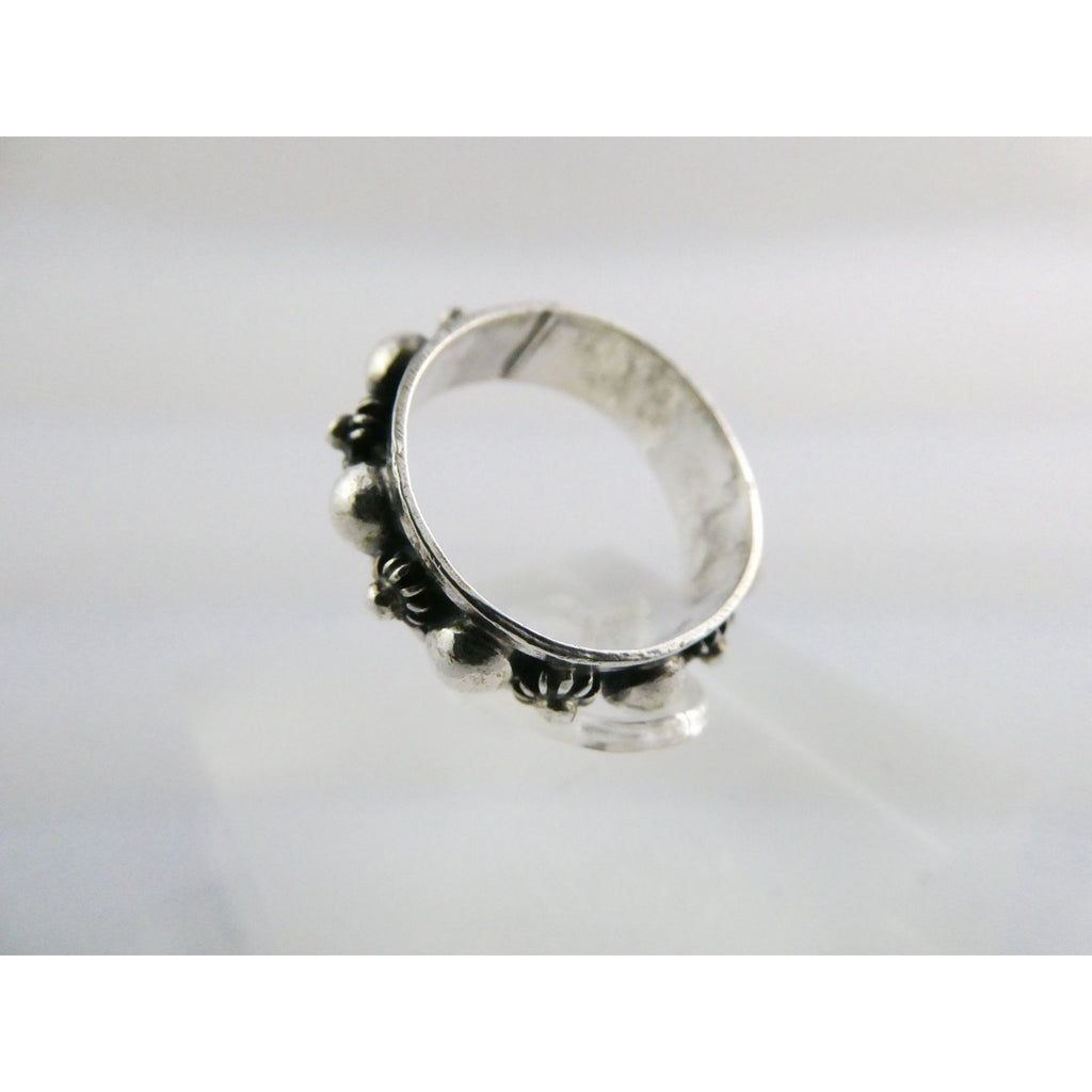 Vintage Taxco Mexico Sterling Silver Dot Design Band Ring Size 6.5 3.1g Weight