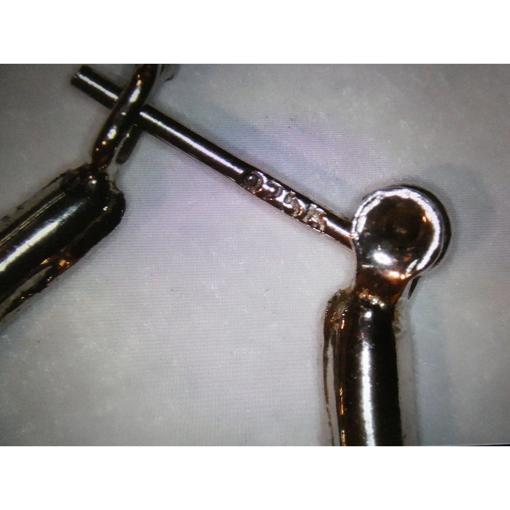 Sterling Silver Ridged Design Hoop Earrings 925 3.1g 24mm Length
