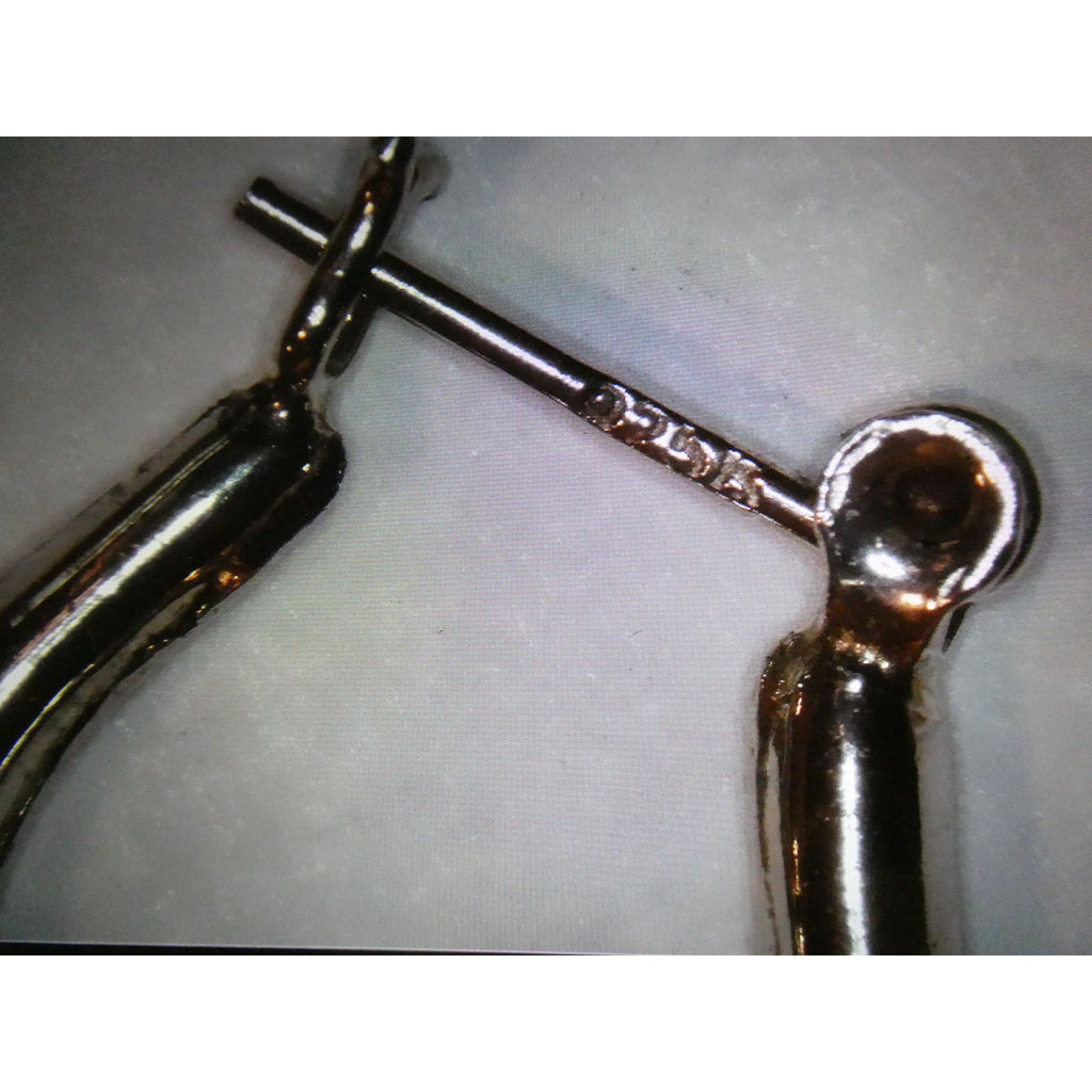 Sterling Silver Ridged Design Hoop Earrings 925 3.1g 24mm Length