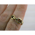 Gilt Sterling Silver Anchor Chain Design Open Band Ring 925 Size 7.5 Weighs 4.4g