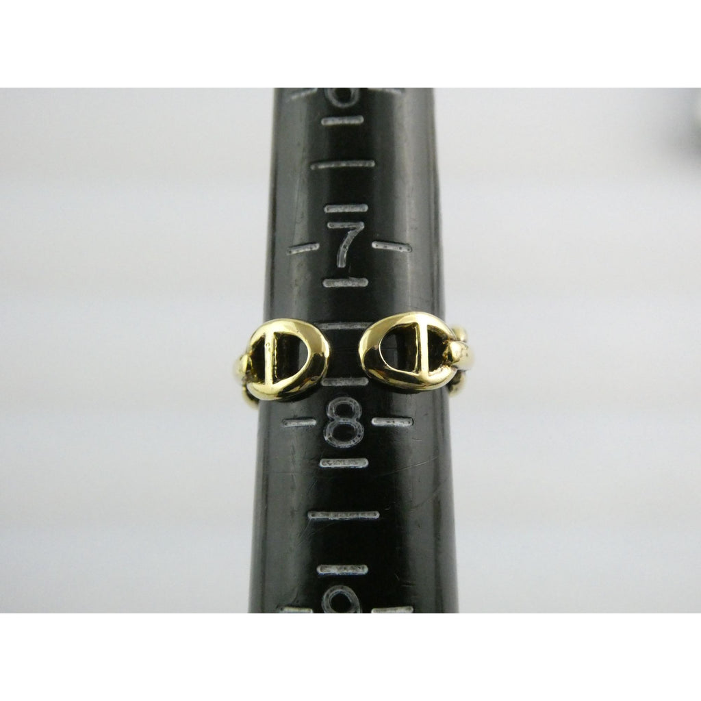 Gilt Sterling Silver Anchor Chain Design Open Band Ring 925 Size 7.5 Weighs 4.4g