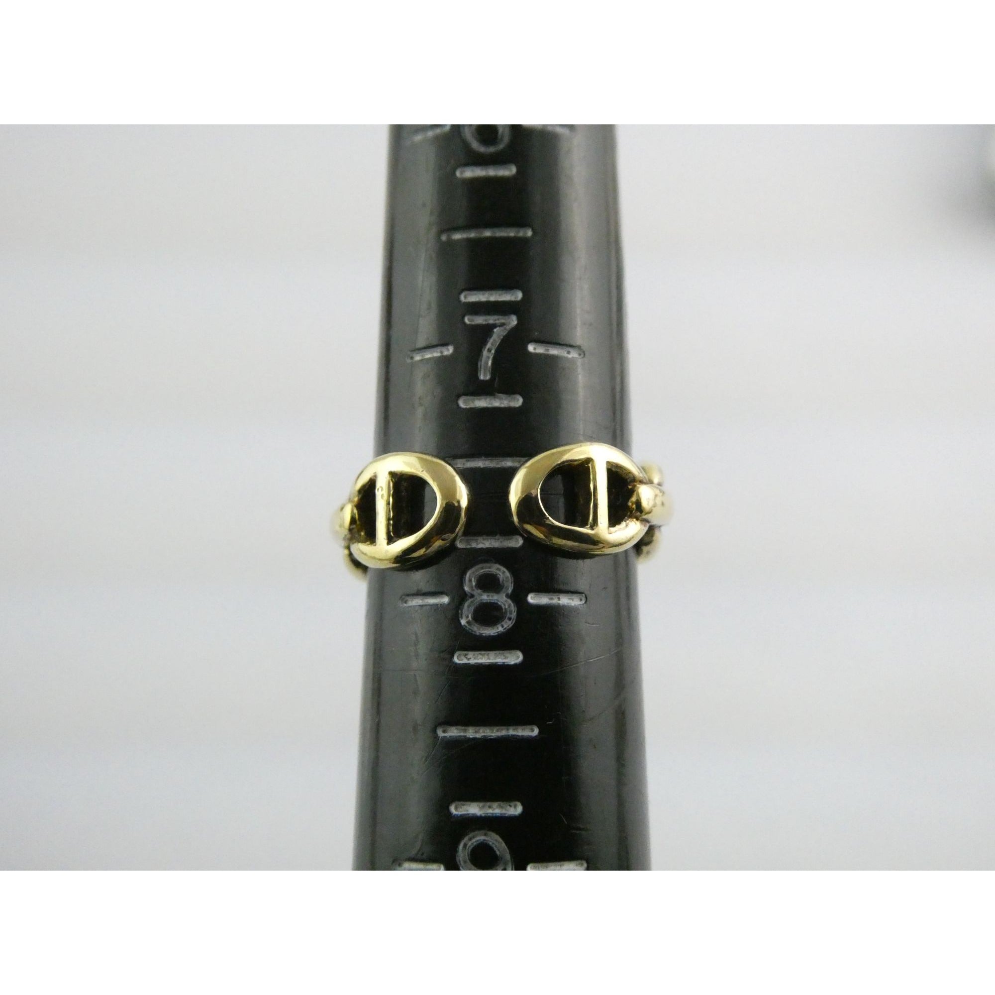Gilt Sterling Silver Anchor Chain Design Open Band Ring 925 Size 7.5 Weighs 4.4g