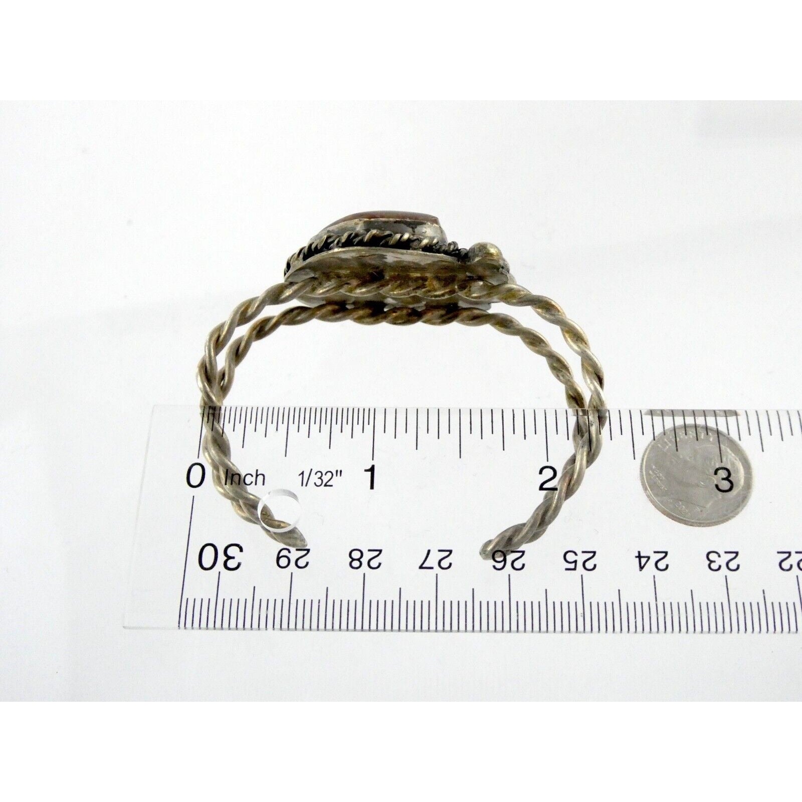 Southwestern Sterling Silver Fire Agate Cuff Bracelet Signed Nick 6 Inches 39.7g