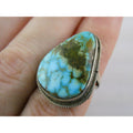 Southwestern Sterling Silver Sonoran Gold Turquoise Ring Size 6.25 Weighs 8.9g