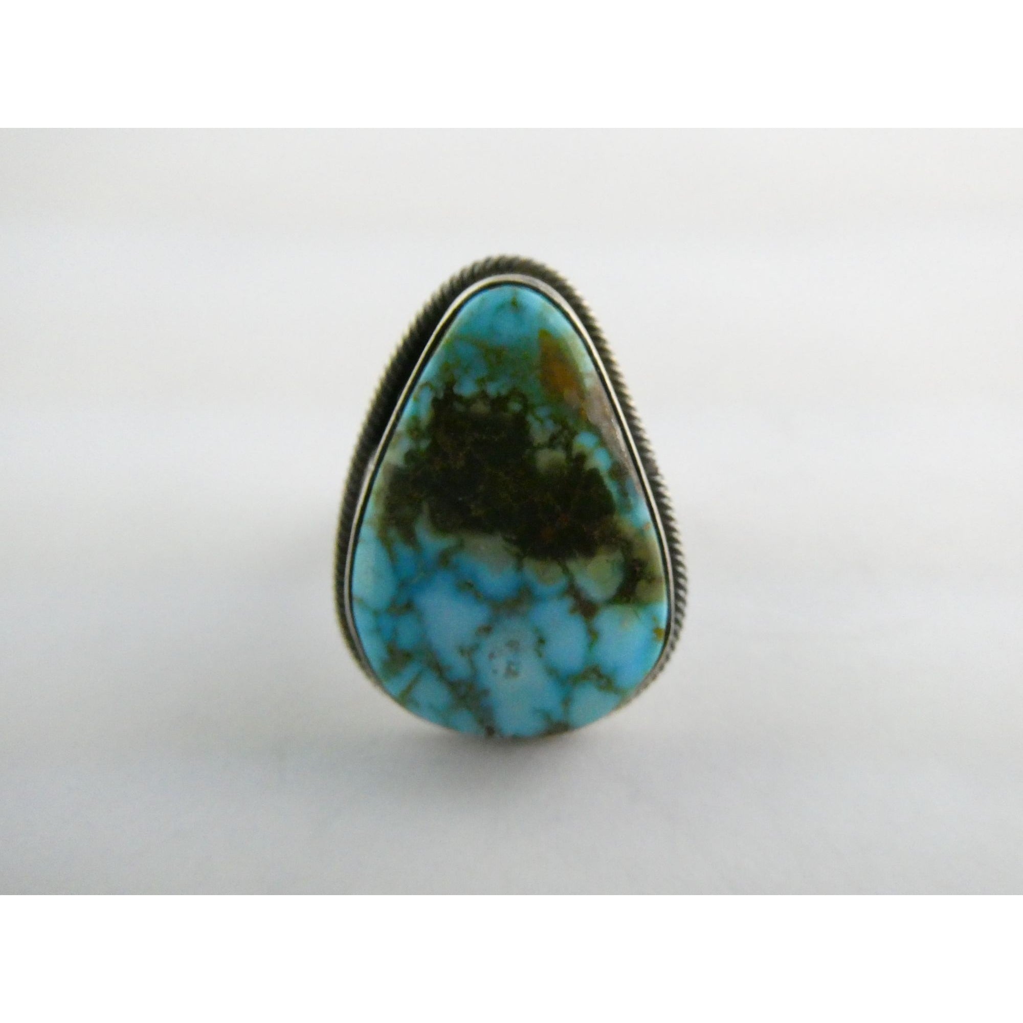 Southwestern Sterling Silver Sonoran Gold Turquoise Ring Size 6.25 Weighs 8.9g