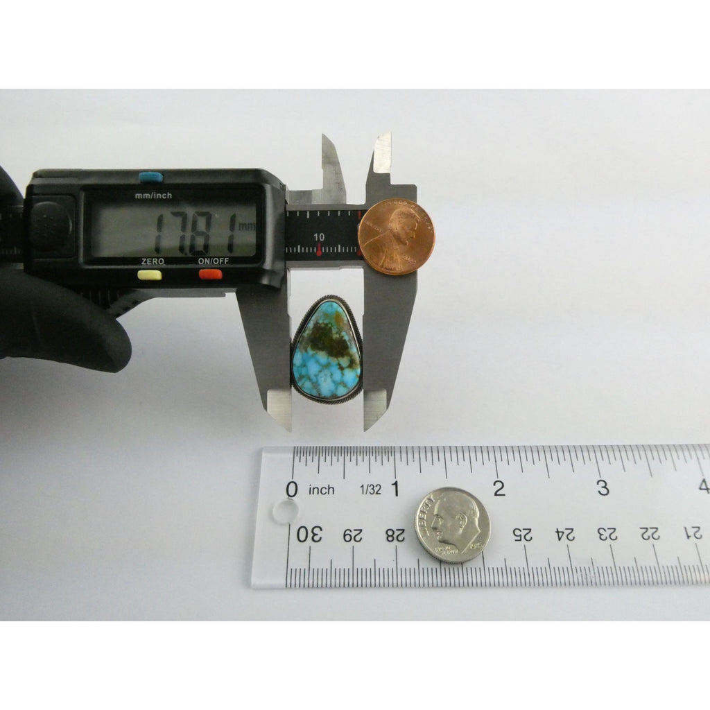 Southwestern Sterling Silver Sonoran Gold Turquoise Ring Size 6.25 Weighs 8.9g