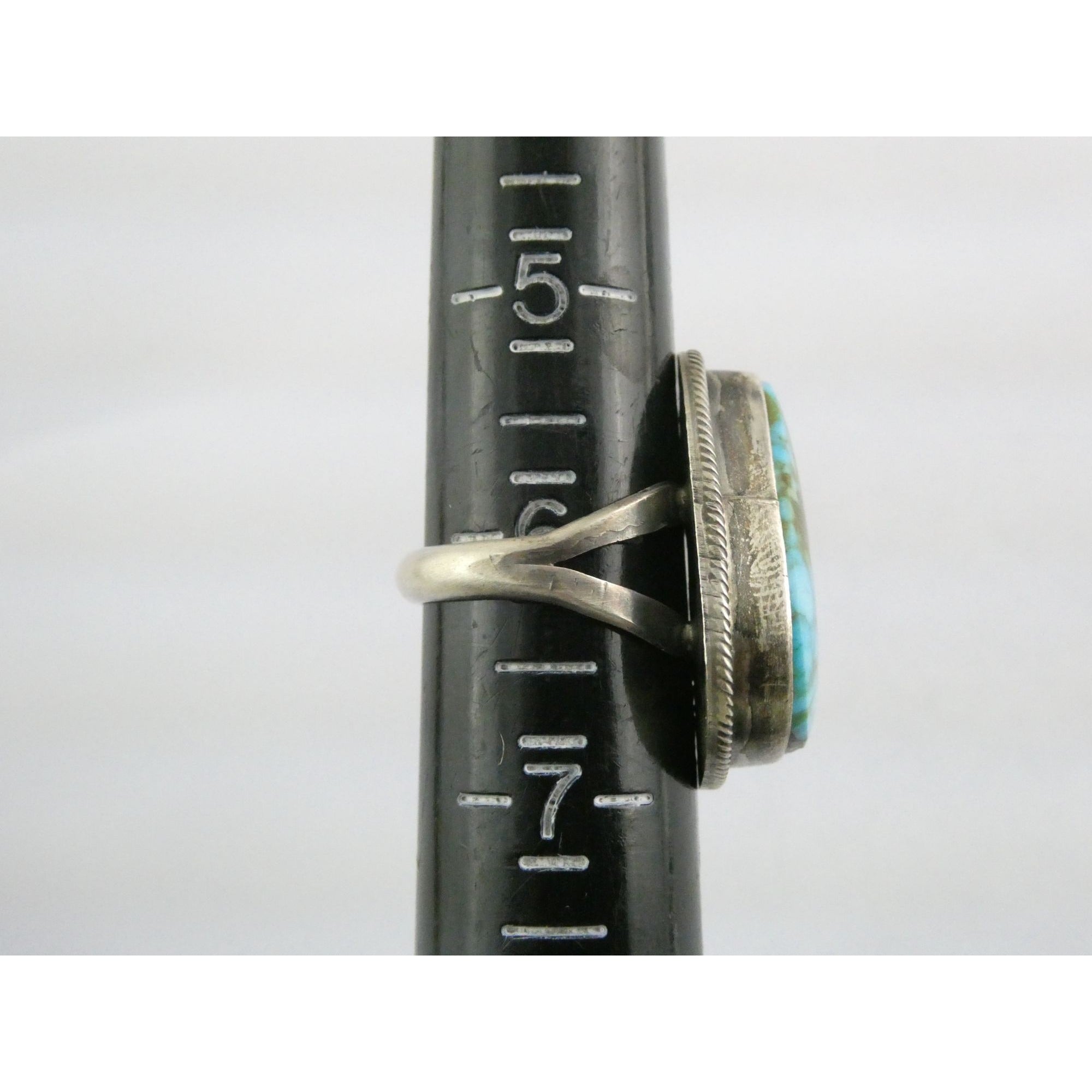 Southwestern Sterling Silver Sonoran Gold Turquoise Ring Size 6.25 Weighs 8.9g