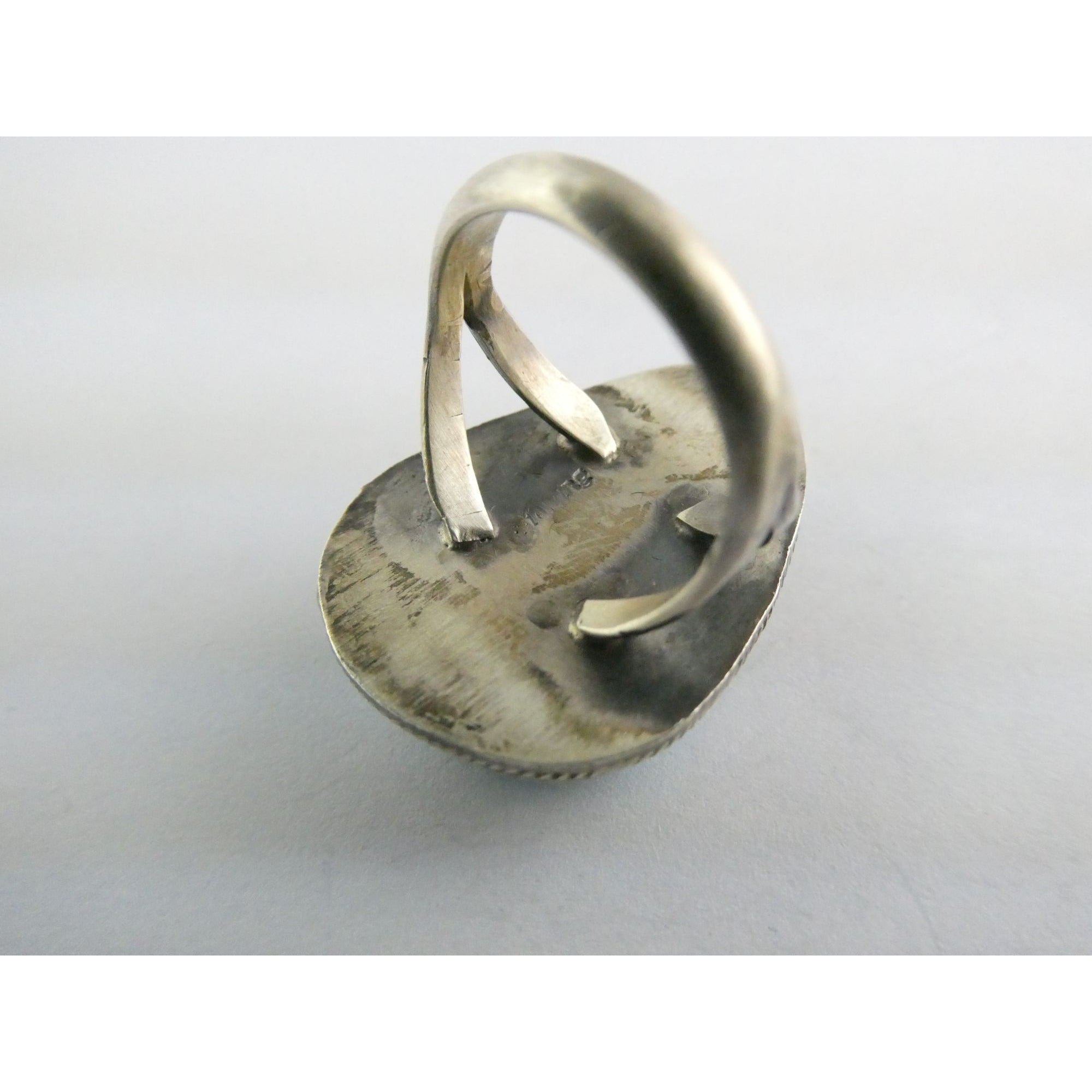 Southwestern Sterling Silver Sonoran Gold Turquoise Ring Size 6.25 Weighs 8.9g