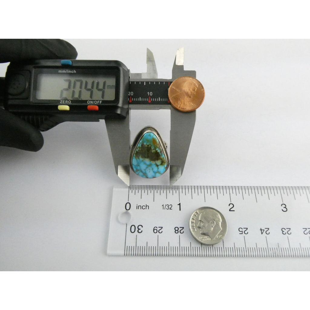 Southwestern Sterling Silver Sonoran Gold Turquoise Ring Size 6.25 Weighs 8.9g