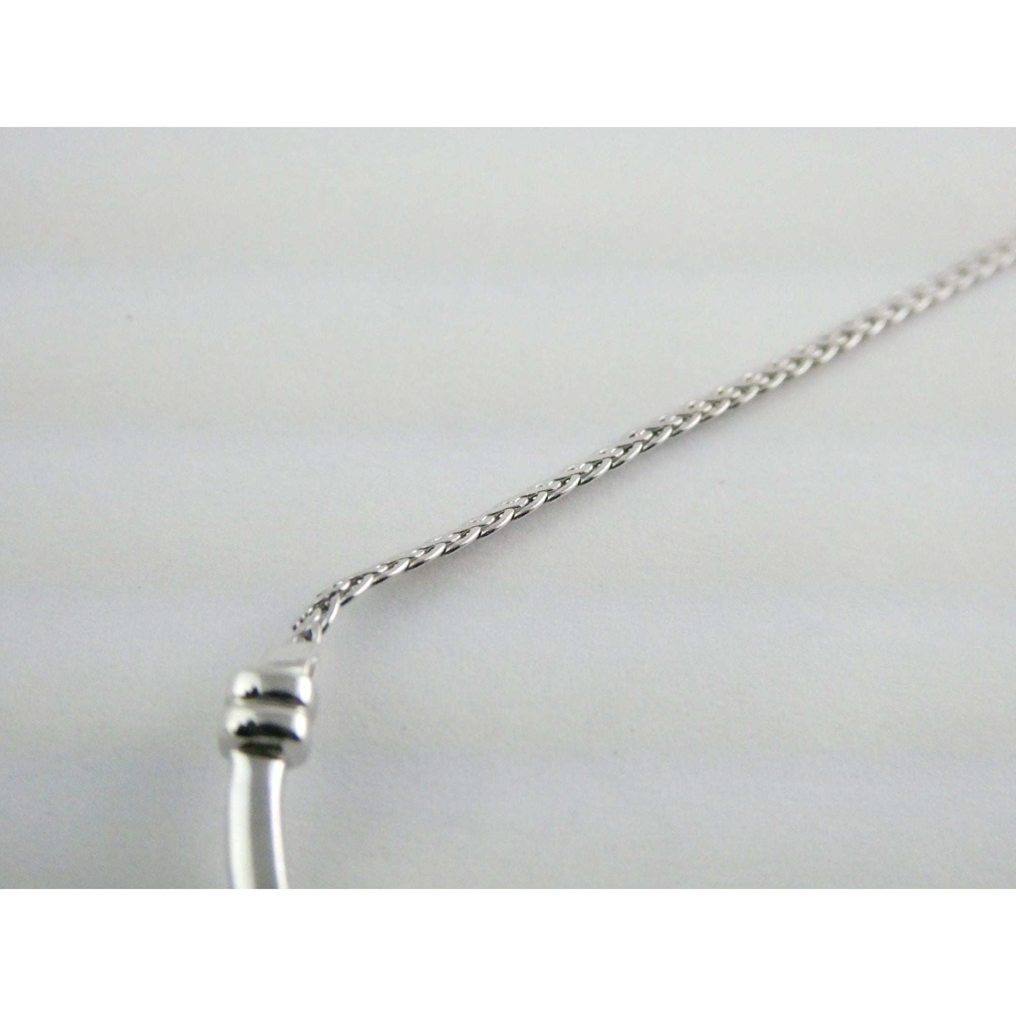 Italian Sterling Silver and Gilt Accent Natural Diamond Necklace 17.5 Inches 6g