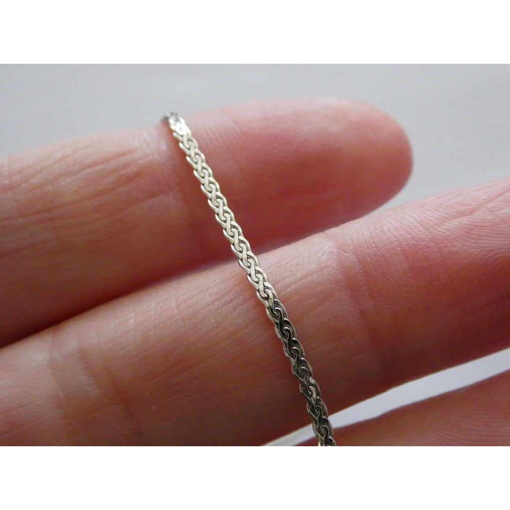 Italian Sterling Silver and Gilt Accent Natural Diamond Necklace 17.5 Inches 6g