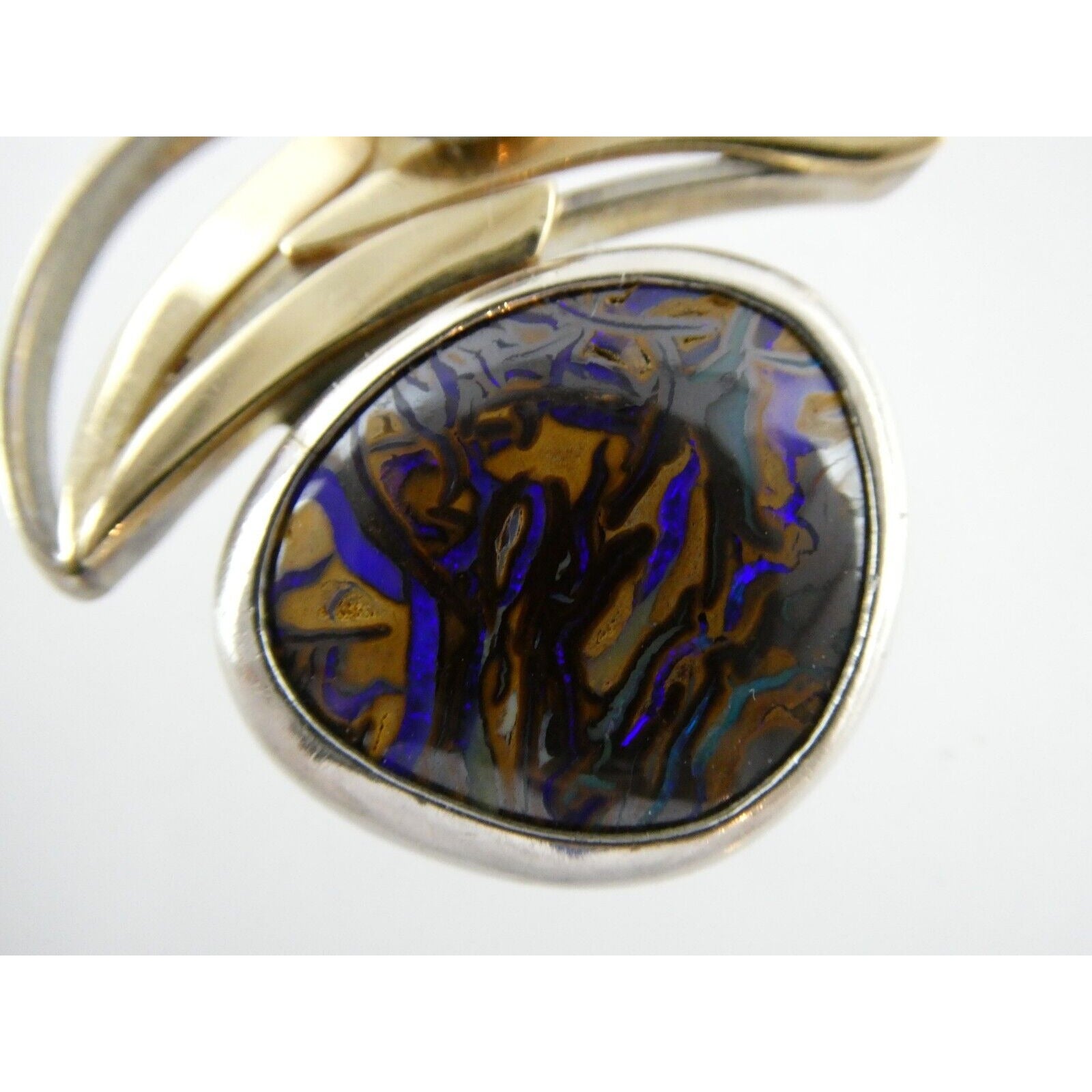 Lisa McCormick Sterling Silver 14k Gold Koroit Opal Pearl Pendant 16.7g 1.5 Inch